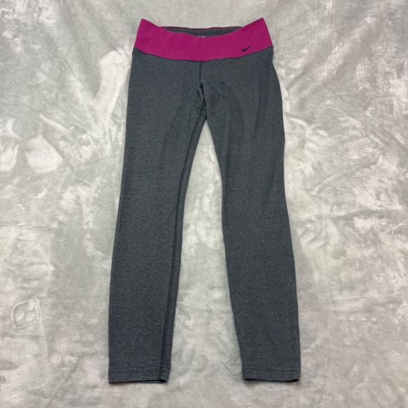 Nike Pants - Nike Dri‎ Fit Workout Yoga Pants Gray Pink Womens Size M